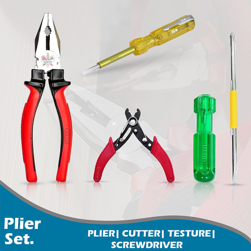 ARQEST 2 in 1 Screwdriver with 8"inch Plier, Wire Cutter, Line Tester arq_06 Lineman Plier(Length : 8 inch)