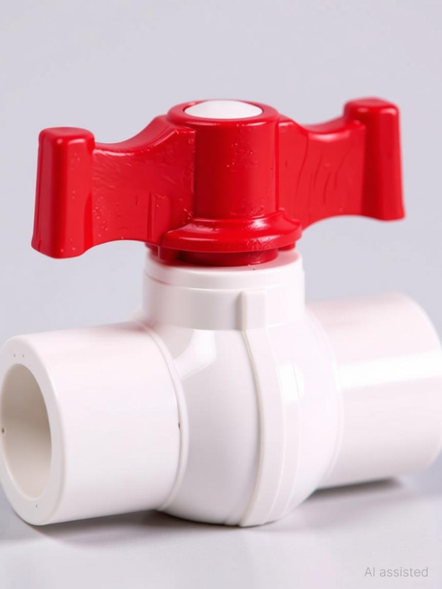 MEDBUDDY 1 Inch UPVC Ball Valve, T-handle Water Shut-Off Valve Non-Threaded 25 mm Plumbing Pipe(Polyvinyl Chloride(PVC))