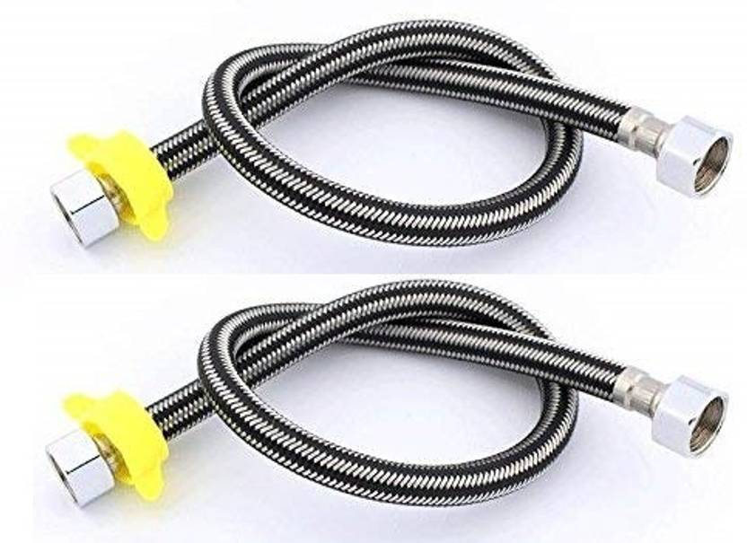 fastgear Steel Black Wire Connection Pipe 24inch for Geyser/Wash basin