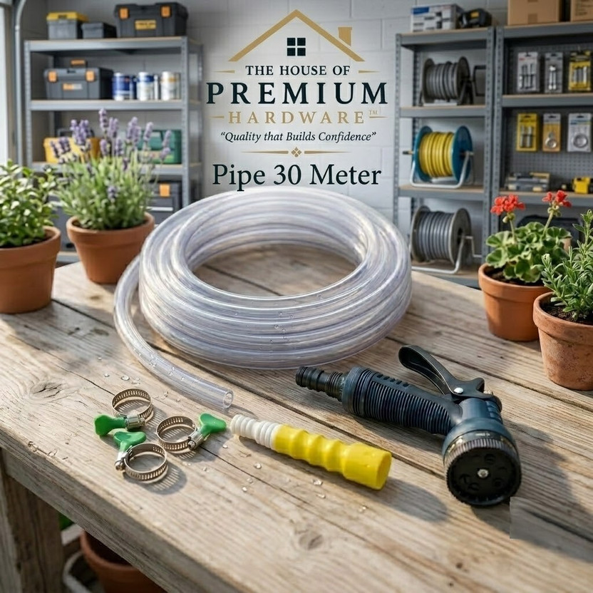 The The House Of Premium Hardware PVC Pipe 30 Meter 0.5 Inch with Connector, Clamps & 8 Way Water Gun Multicolor 25 mm Plumbing Pipe(Plastic) - Flipkart Deal