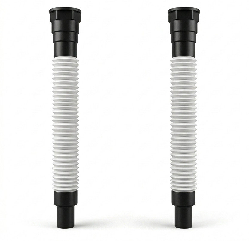 DLII Black & White Waste Pipe for Wash Basin & Sink | Leakproof Set of 2 300 mm Plumbing Pipe(Polyvinyl Chloride(PVC))