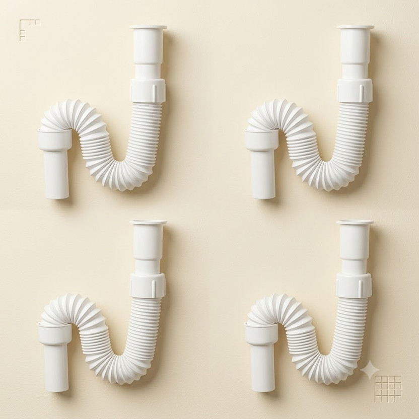 DLII Flexible PVC Waste Pipe | Pipe for Bathroom Wash Basin & Kitchen Sink 300 mm Plumbing Pipe(Polyvinyl Chloride(PVC))