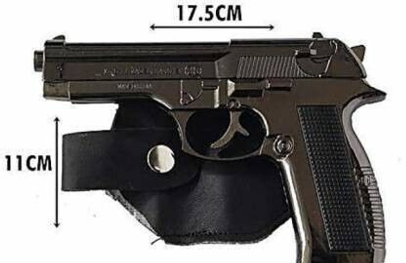 Black Camel Metal Gun/Pistol Shape Barrel Pull Back System & Holster Pocket Lighter Pocket Lighter Reffilable Gun Lighter with Barrell pull Back Pocket Lighter(Silver)