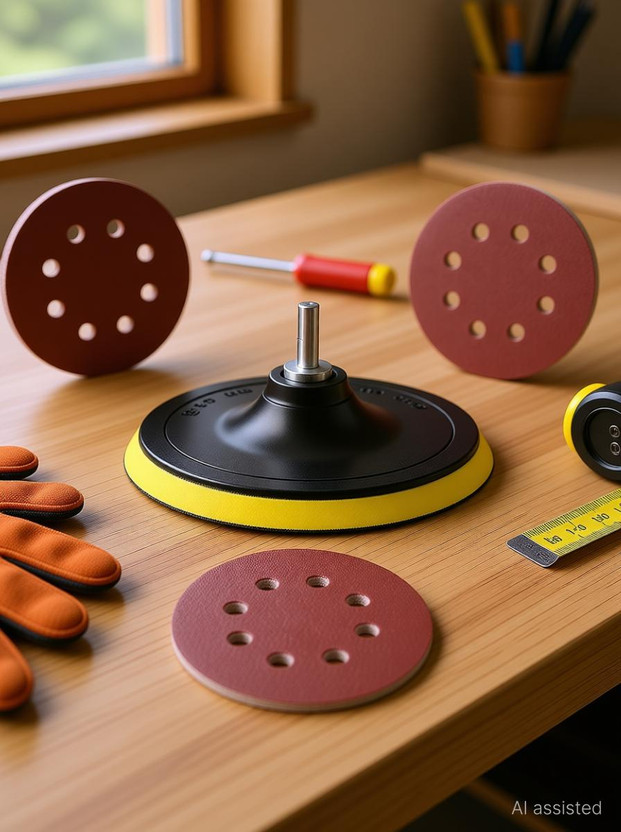 Tulsway 5"Inch Sanding disc with Grit 60 ,Grit 80 and Grit 120 Sand paper and Drill machine M10 Connector Metal Polisher Metal Polisher(5 inch)