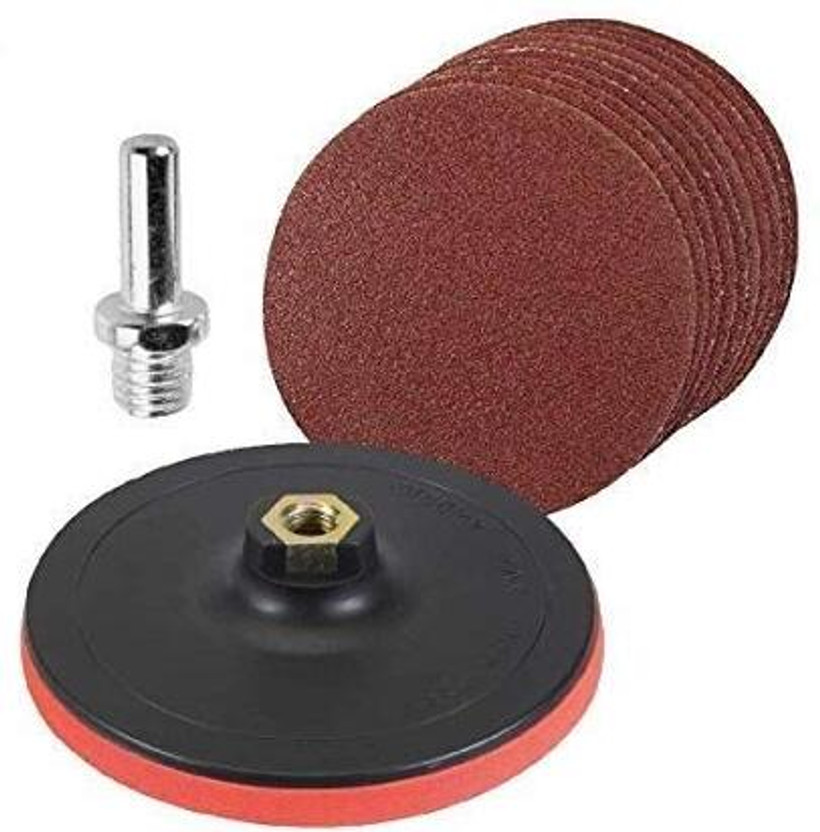 Inditrust Engineers 5-inch Sanding Disc with Lock Nut 5 Pieces Sandpaper for Grinder/Drill Metal Polisher(5 inch)