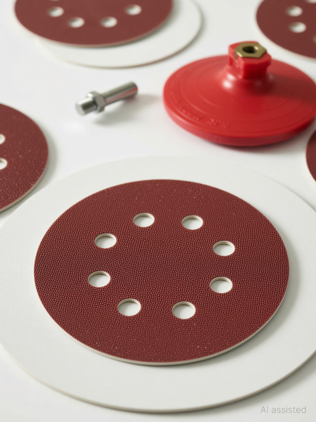 DUMDAAR 5inch Backing pad with 1pc Adapter and 5pc Sand Paper Wood Polisher(5 inch)