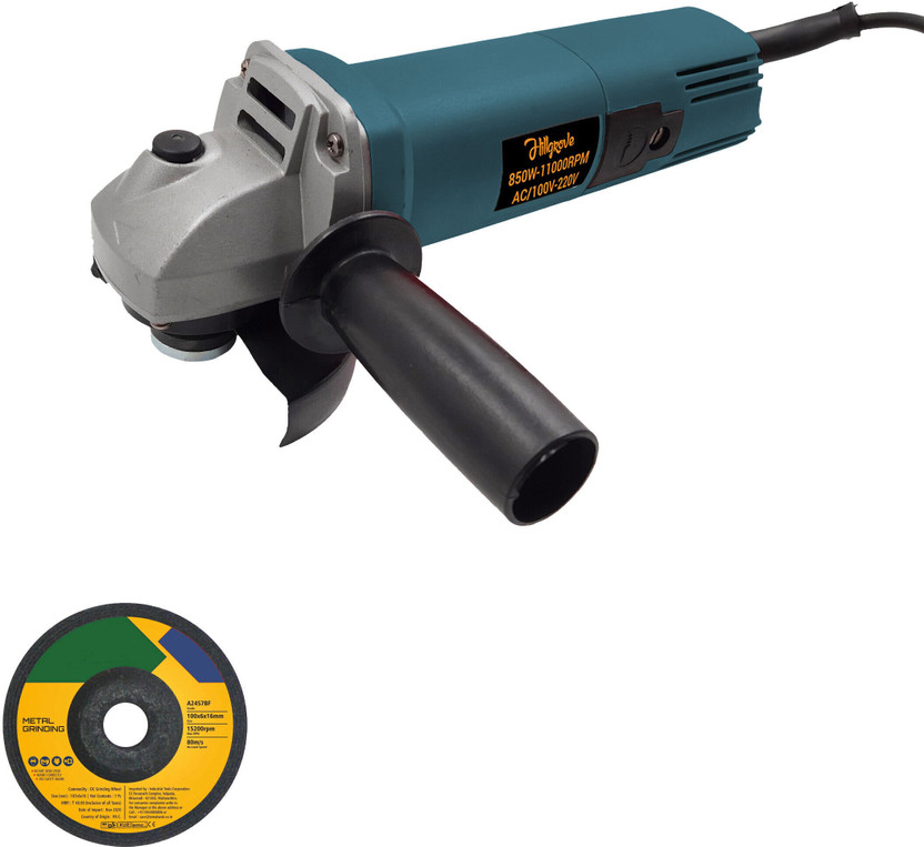 Hillgrove HGCM933M6 4"inch Professional Heavy Duty Grinder Machine for Precision Cutting 100% Copper Winding HGCM933M6 4"inch Professional Grinder Machine Metal Polisher(4 inch)