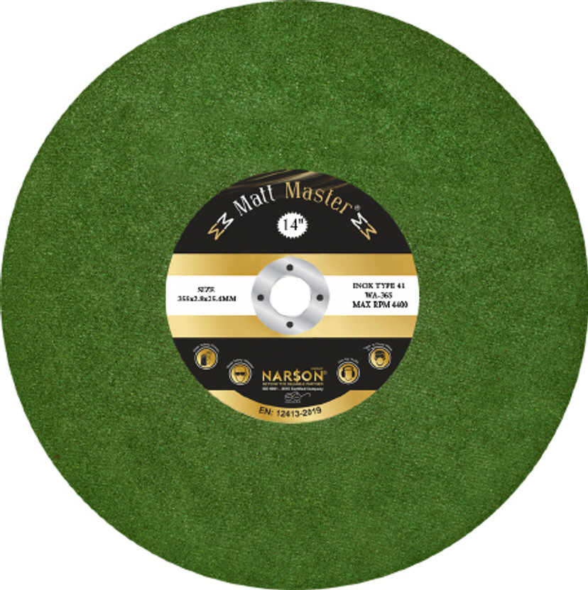 Narson Group T41-WA36S Green Cutting Wheel Matt Master Metal Polisher(14 inch)