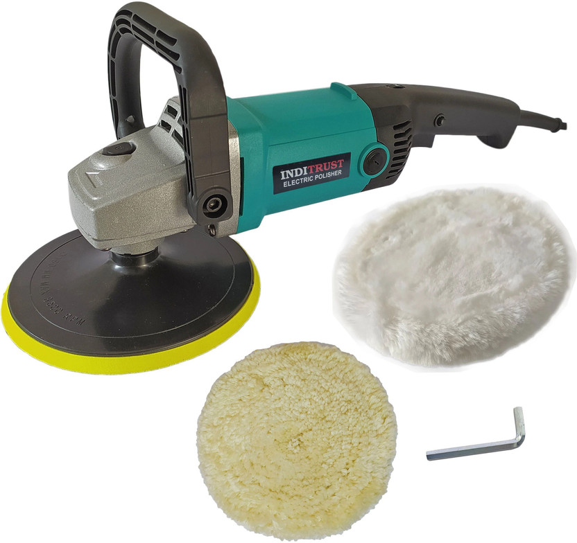 Inditrust 1500W 7Inch Electric Car Polisher Machine With Backup Pad And Wool Buffing Pad WITH 6 MONTHS WARRANTY Double Insulated With 6 Speed Adjustment Option Portable Vehicle Polisher(7 inch)