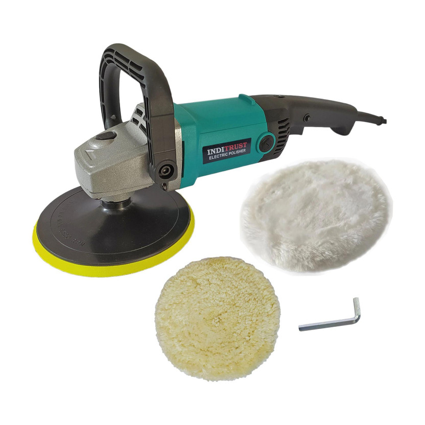 Inditrust Inditrust 1500W 7Inch Electric Car Polisher Machine With Backup Pad And Wool Buffing Pad WITH 6 MONTHS WARRANTY Double Insulated With 6 Speed Adjustment Option Portable Vehicle Polisher(7 inch) - Flipkart Deal