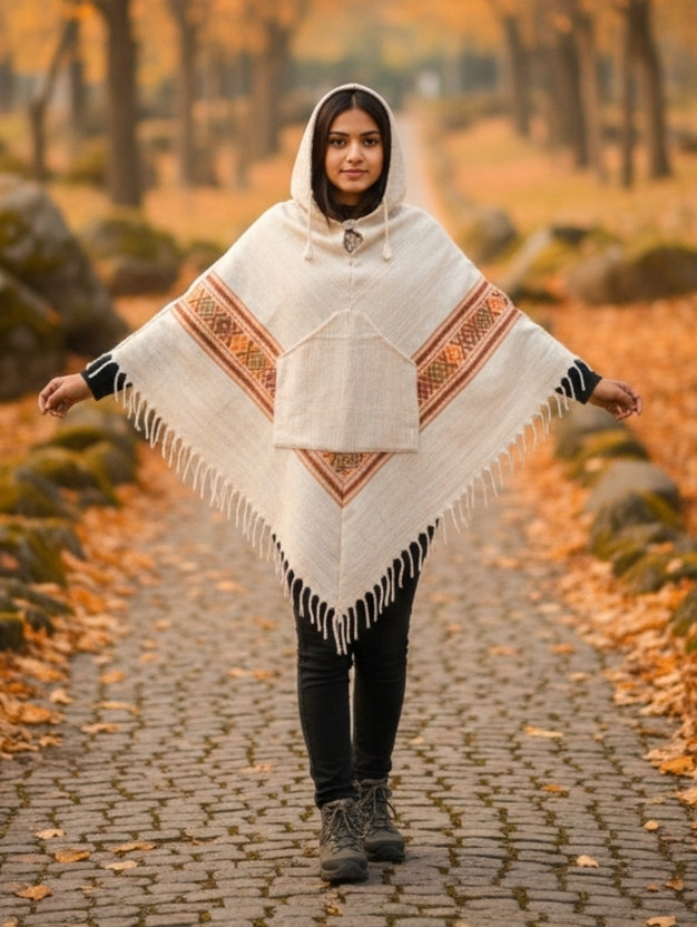 SR Collection Wool Blend Poncho