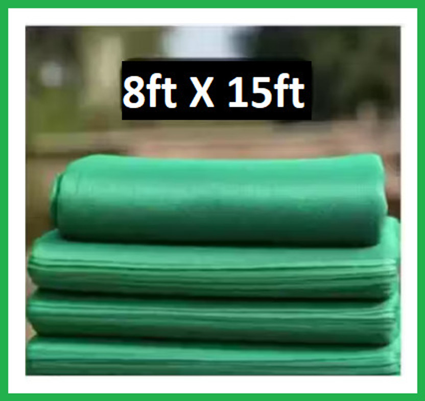 FRILL Green Shade Net for Garden | Green net for Balcony, 90% HIGH Density 15 x 8 ft Portable Green House(Green)