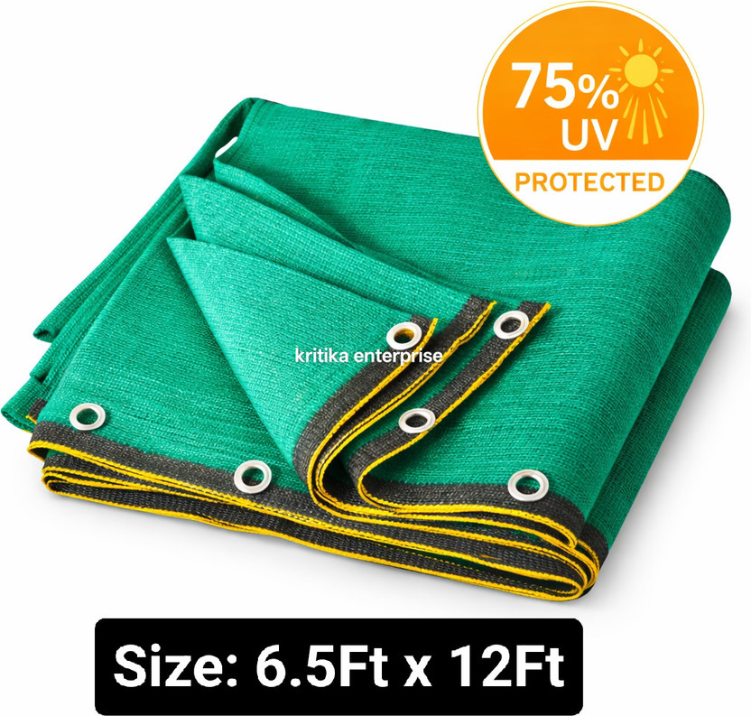 Harsh Kriti Green Shade Net(6.5Ft x 12Ft)75% UV Protection for Garden, Balcony & Outdoor Use Portable Green House(Green)