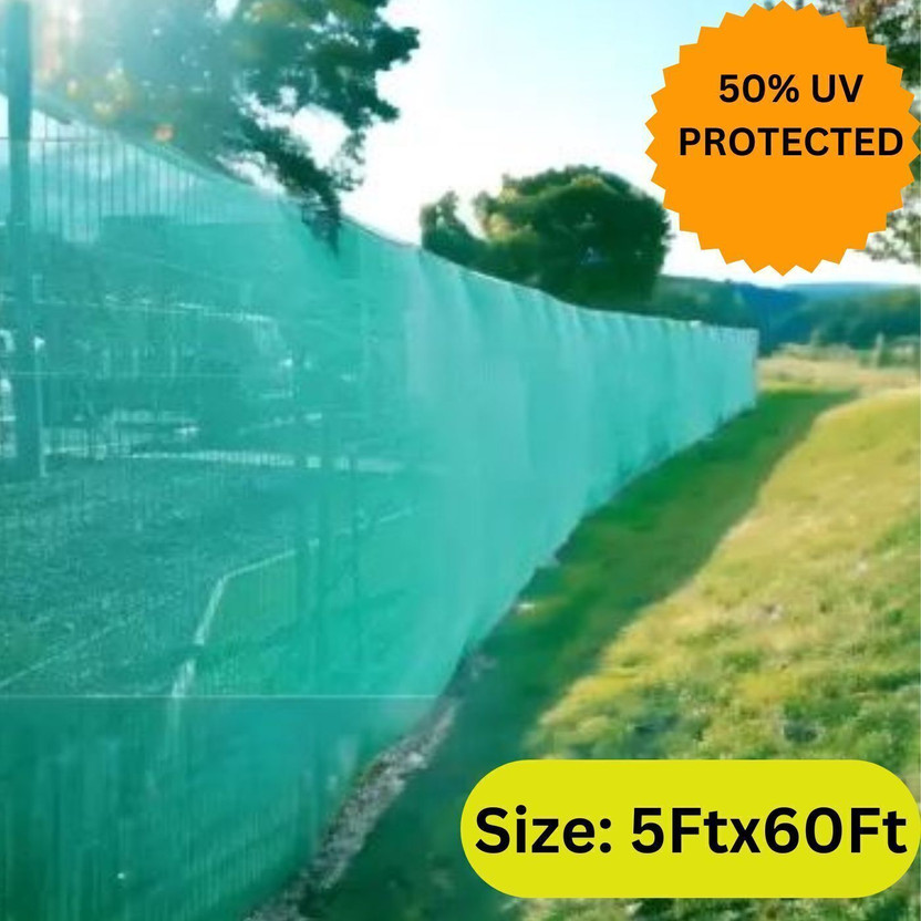 BIndian Shade Net 5x60 feet green net 50% UV Block Multipurpose for Garden/Balcony Portable Green House(Green)