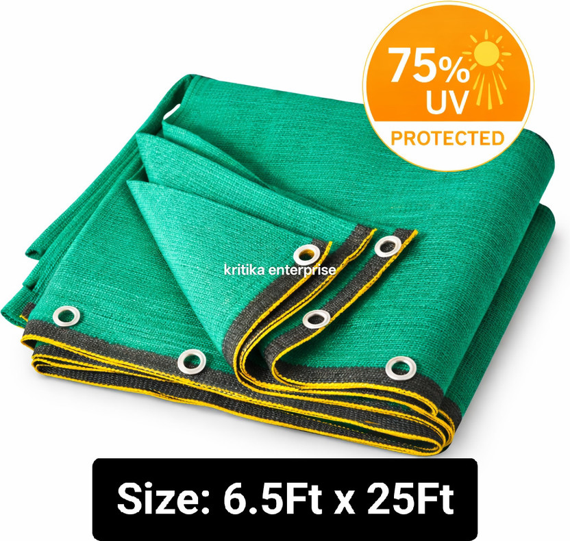 Harsh Kriti Green Shade Net(6.5Ft x 25Ft)75% UV Protection for Garden, Balcony & Outdoor Use Portable Green House(Green)