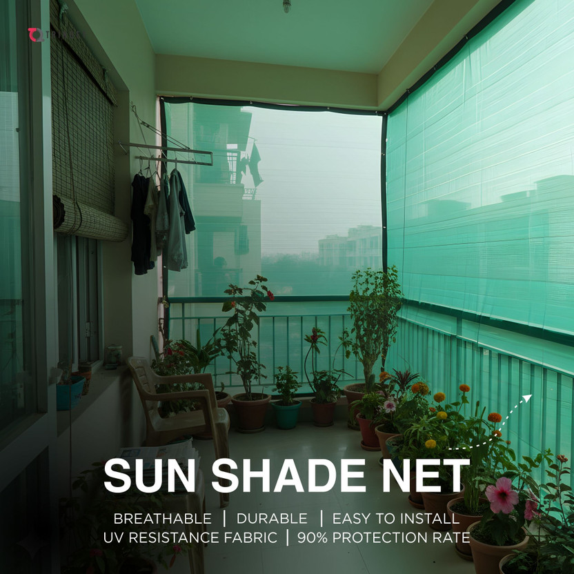Trinqet Sun Shade net Rectangle for Garden Outdoor Activities/with Border & Eyelets Portable Green House(Green)