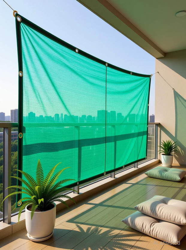 Harsh Kriti Green Shade Net(6.5Ft x 15Ft)75% UV Protection for Garden, Balcony & Outdoor Use Portable Green House(Green)