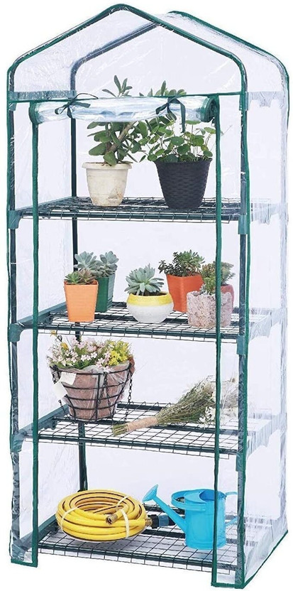 JERN 4 Tier Mini Portable Green House(Green)