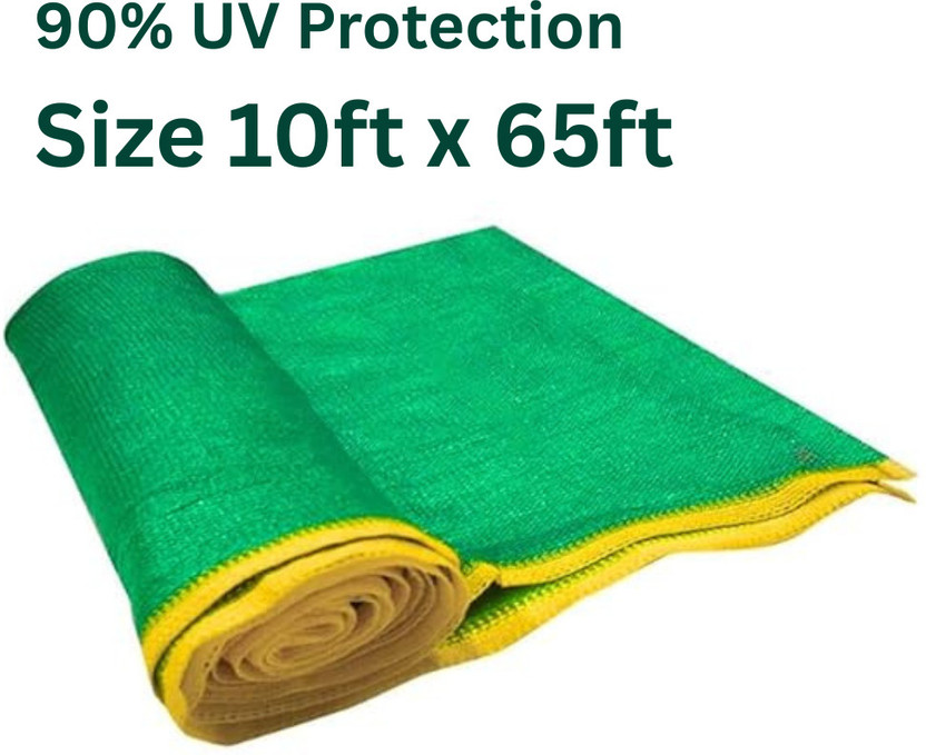 Netonic (10ftx65ft)-90% Green Shade House Agro Net/Shade for Terrace, Garden, Greenhouse Portable Green House(Green)
