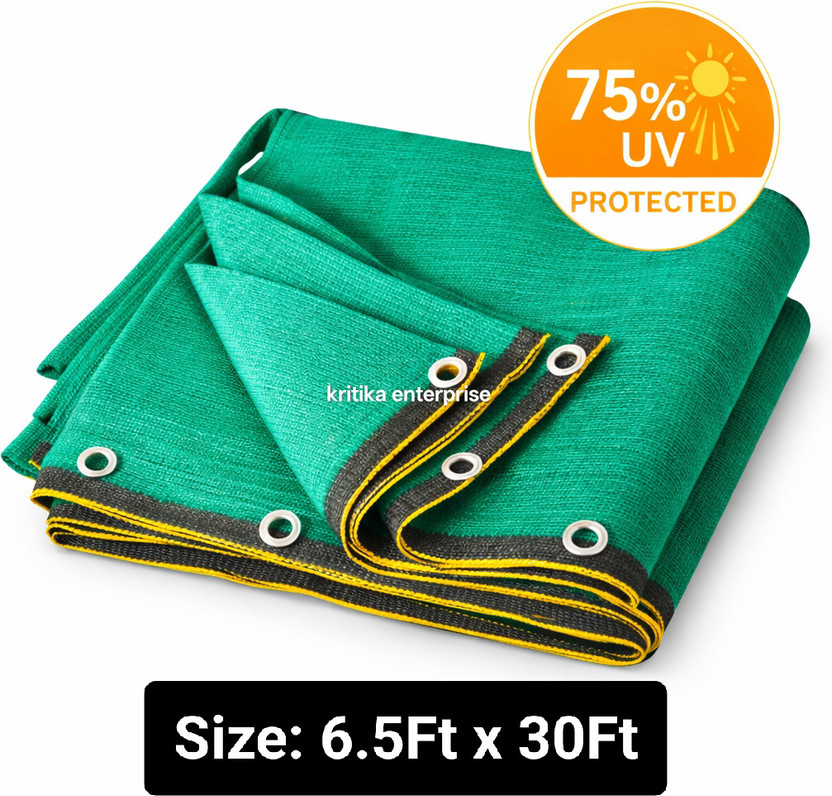 Harsh Kriti Green Shade Net(6.5Ft x 30Ft)75% UV Protection for Garden, Balcony & Outdoor Use Portable Green House(Green)