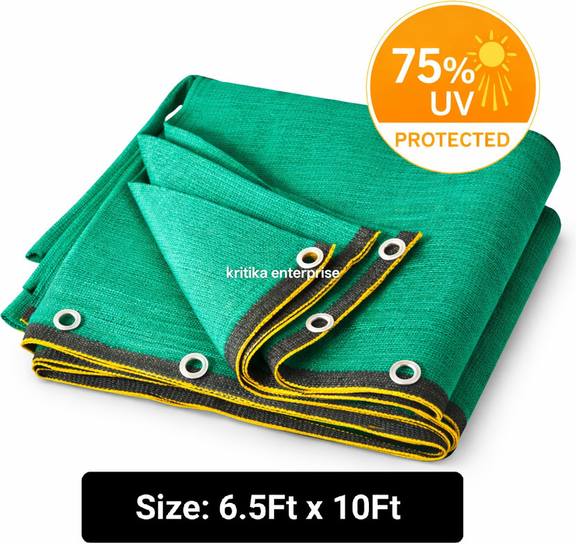 Harsh Kriti Green Shade Net(6.5Ft x 10Ft)75% UV Protection for Garden, Balcony & Outdoor Use Portable Green House(Green)