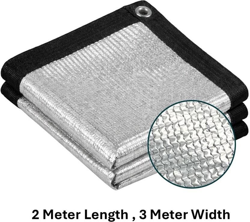 SafeMyles Aluminium Shade Net With Heat Resistance |95% UV protection| Indoor Outdoor Portable Green House(Silver)