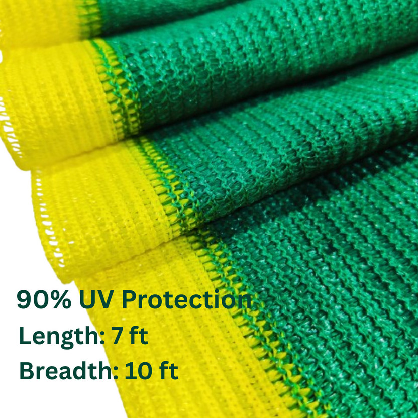 Netonic Green Shade Net (7ft x 10ft)-90% Sunlight Block For Gardening/Plant/Balcony Portable Green House(Green)