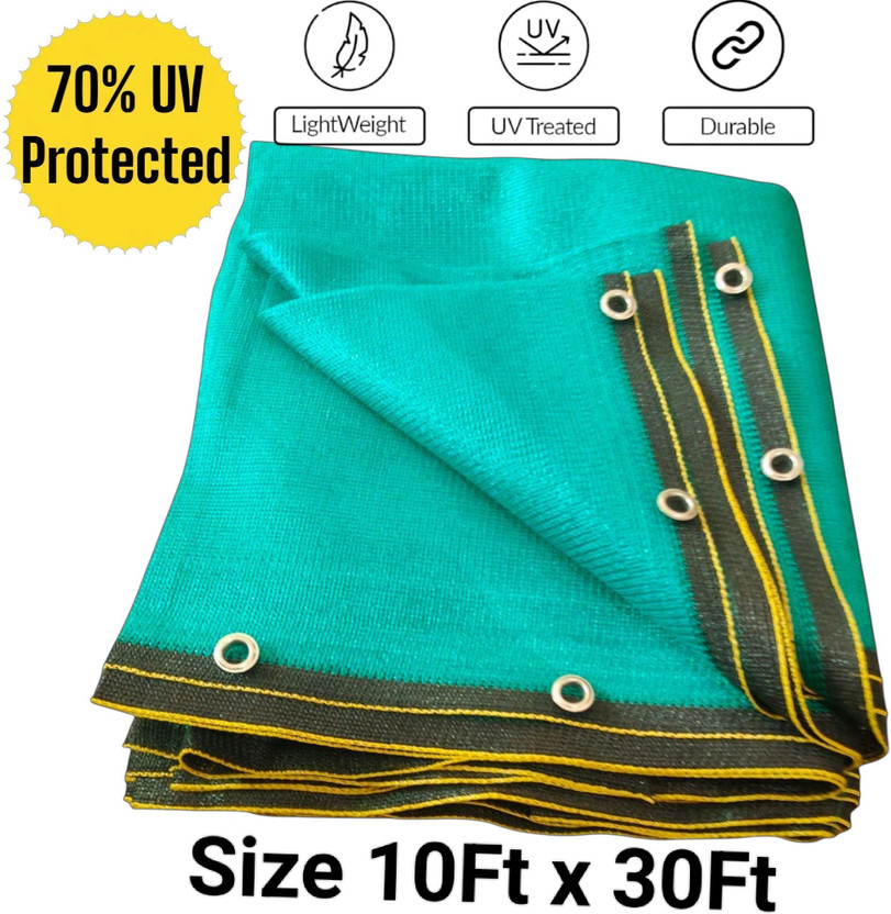 Use way Green Shade Net(10Ft x 30Ft)- 70% Sunlight Block Multipurpose For Garden/Balcony Portable Green House(Green)