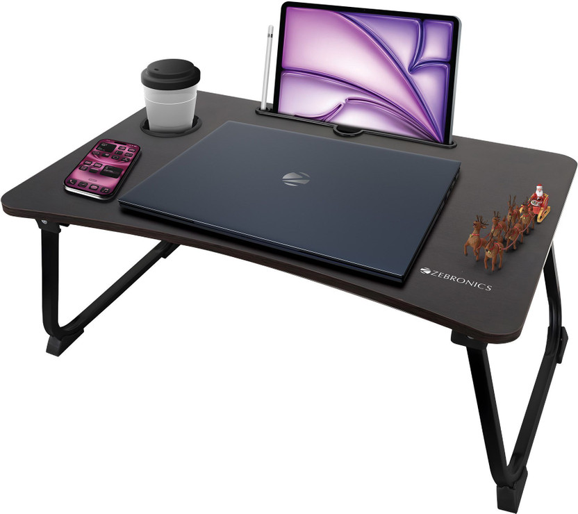 ZEBRONICS Wood Portable Laptop Table(Finish Color - Black)
