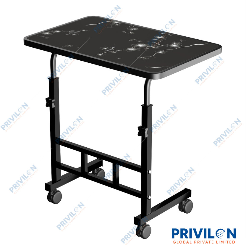 PRIVILON HEIGHT ADJUSTABLE Metal Portable Laptop Table(Finish Color - BLACK FLOWER, DIY(Do-It-Yourself))