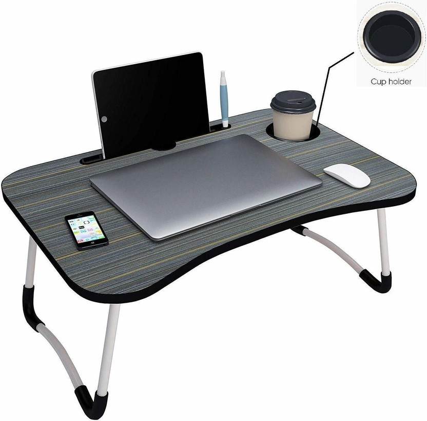 Om Enterprise Wood Portable Laptop Table(Finish Color - Black, DIY(Do-It-Yourself))