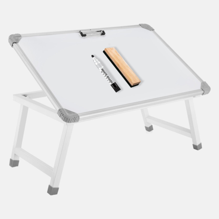 Eduway Eduway Non-Magnetic Multipurpose Whiteboard Study table for kids Education home, office Wood Portable Laptop Table(Finish Color - White, Pre Assembled) - Flipkart Deal