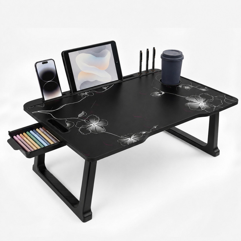 CDPL Express Wood Portable Laptop Table(Finish Color - BLACK FLOWER)