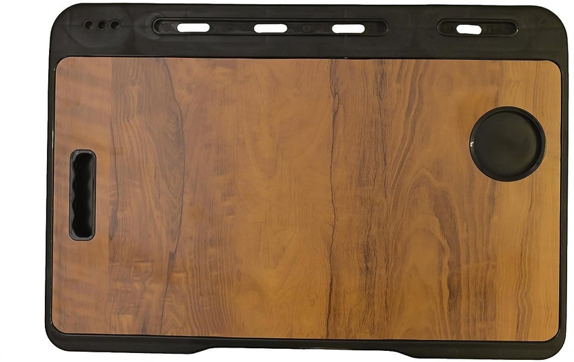 FurniGully Foldable multipurpose Table Wood Portable Laptop Table(Finish Color - COACH WOOD, Pre Assembled)
