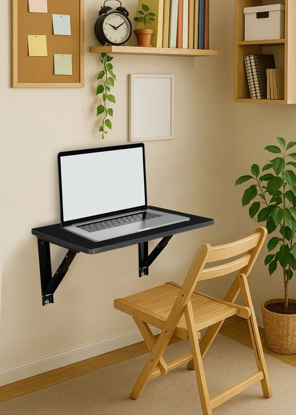 sbf furniture Multipurpose Folding Study Table,Office Table,Laptop Table,Wall Foldable Table Engineered Wood Office Table(Wall Mounted, Finish Color - Black1, DIY(Do-It-Yourself))