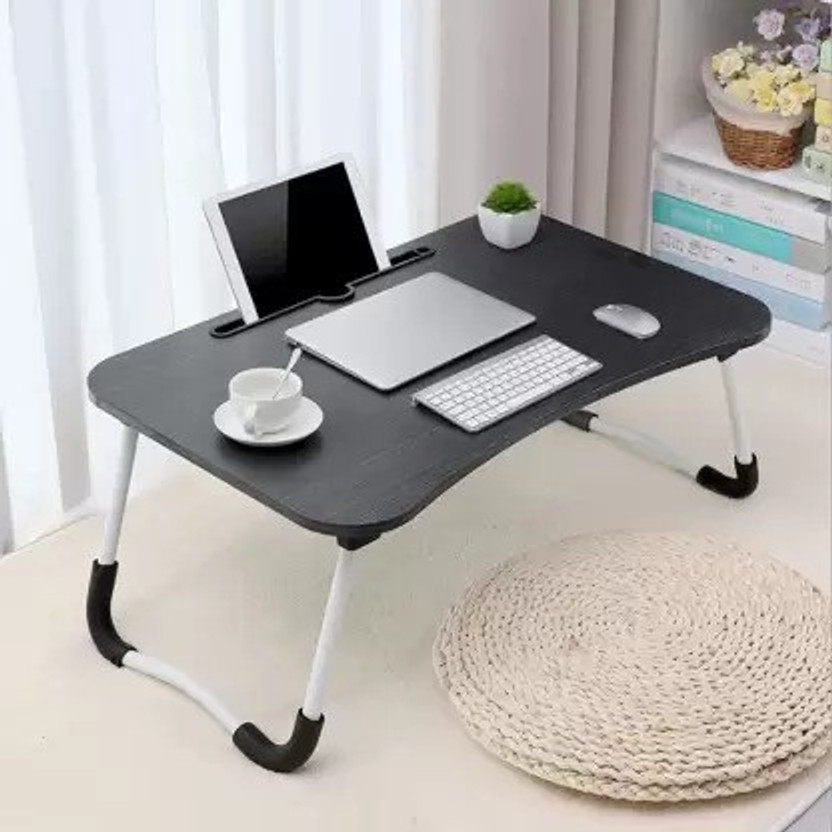 SWEXIM Study Table for Students Wood Portable Laptop Table(Finish Color - BLACK, Pre Assembled)