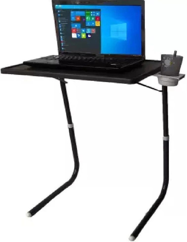 sai praseeda Height Adjustable Table Mate With Tablet Slot, Pen Holder, Glass Holder Plastic Portable Laptop Table(Finish Color - BLACK, DIY(Do-It-Yourself))