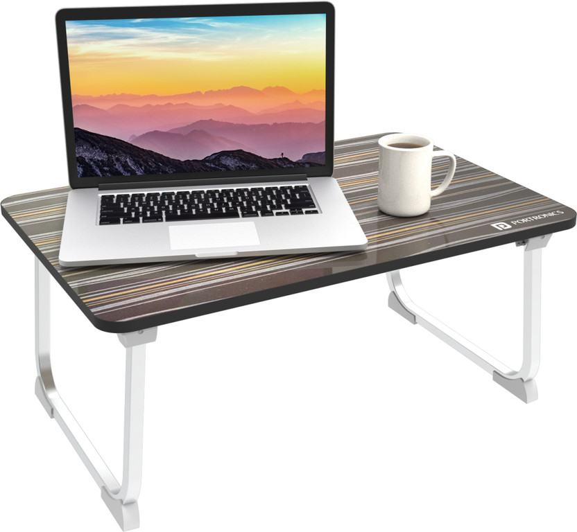 Portronics My Buddy J Foldable Table for kids Wood Portable Laptop Table(Finish Color - Black, Pre Assembled)