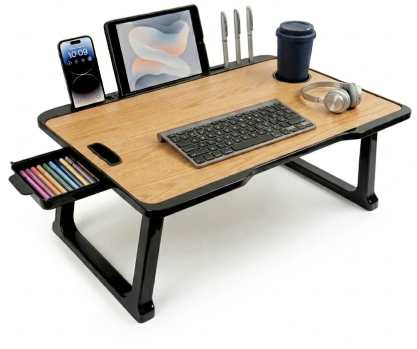 CDPL Express Foldable Multipurpose Wood Portable Laptop Table Wood Portable Laptop Table(Finish Color - Wooden, Pre Assembled)