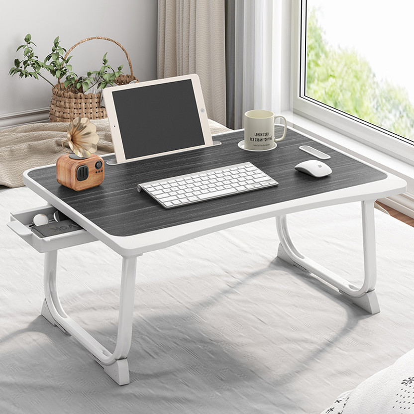 Flipkart Perfect Homes Studio Dorm Wood Portable Laptop Table(Finish Color - Black, Pre Assembled)
