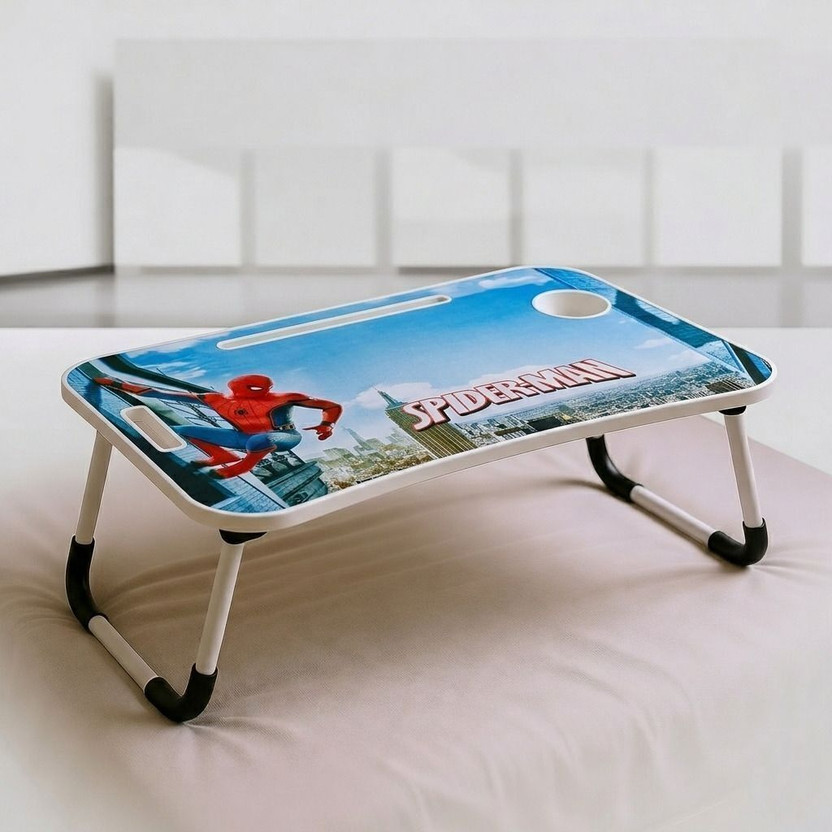 EAGLE INDUSTRIES Foldable Study Table for Kids & Adults with Cup Holder & Tablet Slot Desk Wood Portable Laptop Table(Finish Color - Blue Spider-man(Multicolour), Pre Assembled)