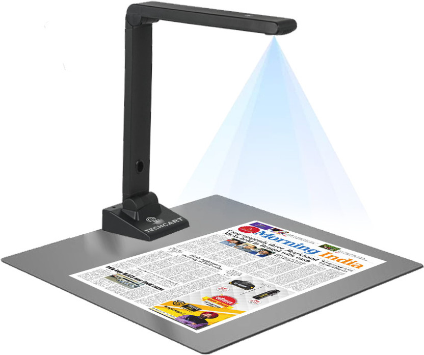 TECHCART 8 Mega Pixels A4 Document Scanner, Support USB, for Windows/MacOS/Linux. Corded Portable Scanner