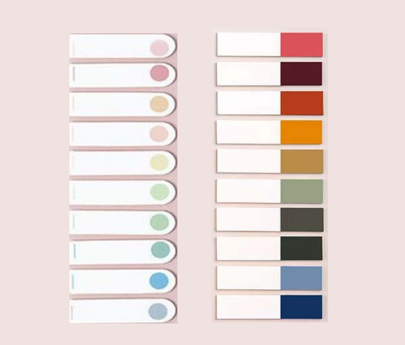 DCELLA Morandi Sticky Notes, Writable Index Tabs, Colorful Macaron Memo Stickers 600 Sheets Regular, 10 Colors(Set Of 2, Circle Light Colored + Half Colored)