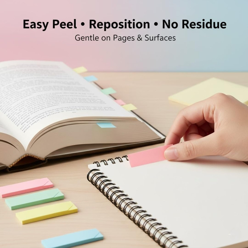 Balisa NA 25 Sheets Page Markers and Index Tabs, -1 Colors(Multicolor)