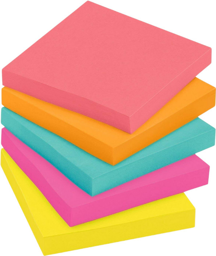 R H lifestyle NEON COLOURS 500 Sheets STICKY NOTES, 5 Colors(Set Of 5, BRIGHT COLOUR)