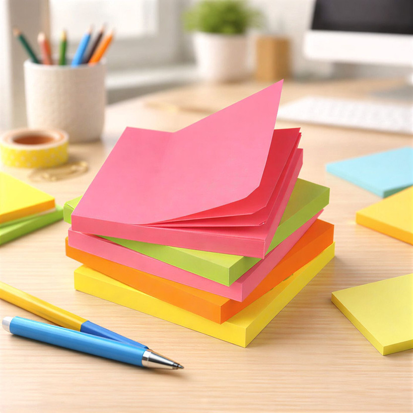 Toxen 100 Sheets 3x3 Self-Stick Notes 100 Sheets 3x3 Self-Stick Notes 1 Bright Multi-Colors Sticky Notes (100 Sheets), 1 Colors(Set Of 1, Multicolor)