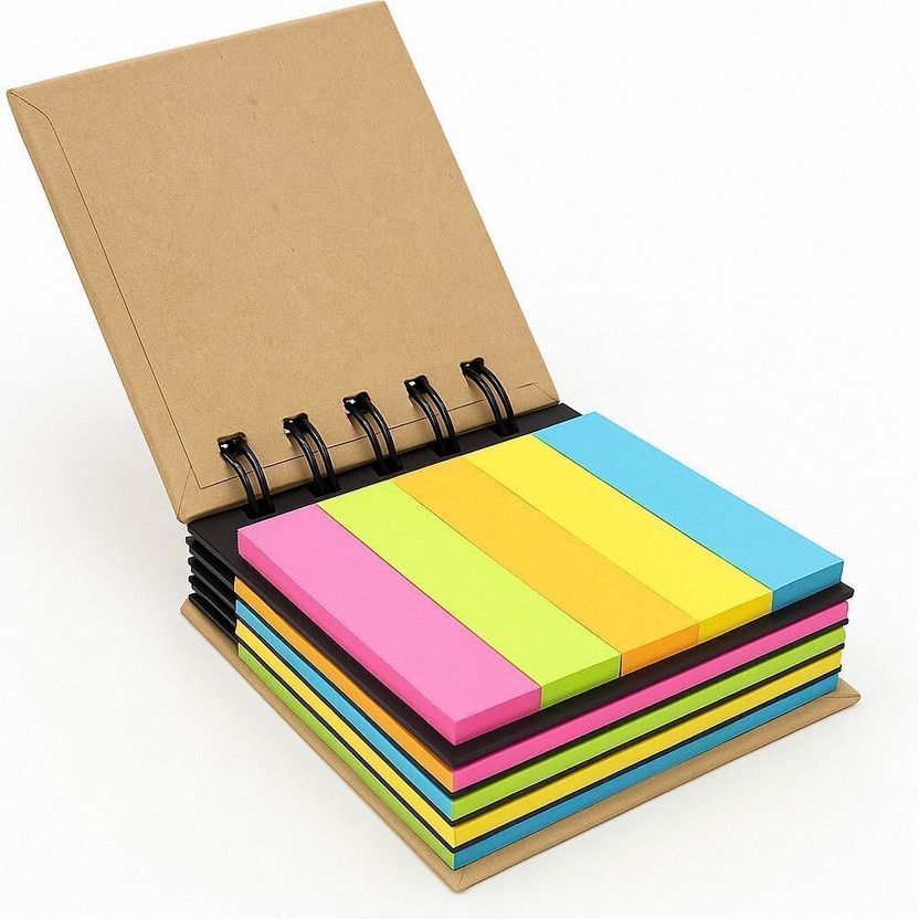 DALUCI Pocket-size Spiral Sticky Note Pad/Memo Pads 125 Sheets Regular, 5 Colors(Set Of 1, Multicolor)
