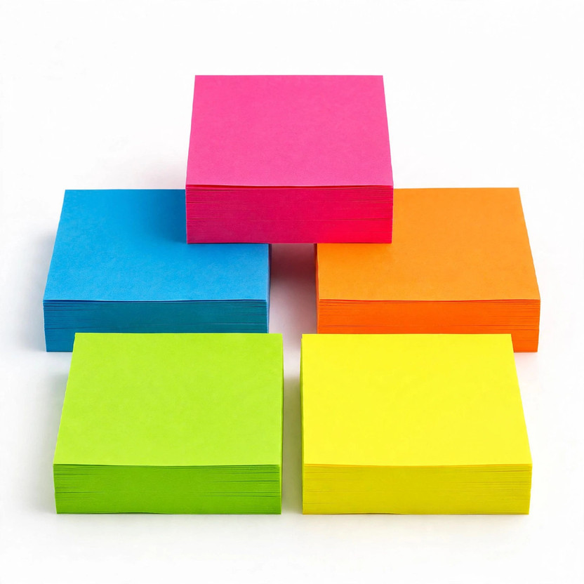 FlyTouch Vivid Radiant Writable Tabs Line Organizational Personal Everyday Personal 400 Sheets Colorful Bright Self Adhesive Sticky Notes Type For Office Study Reminder Memo, 5 Colors(Set Of 1, Multicolor)