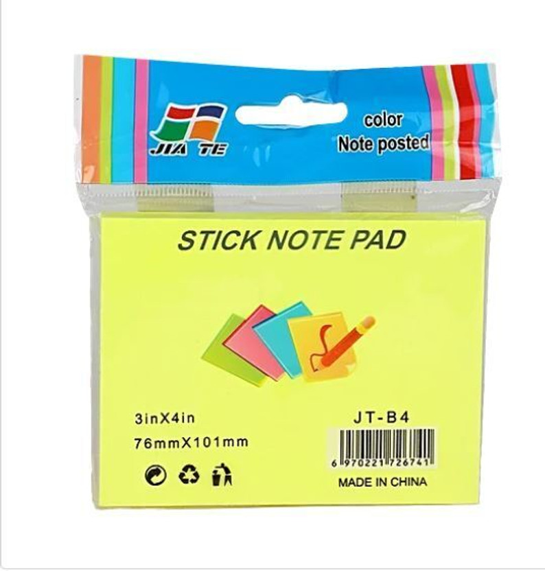 B inik Sticky Notes Self-Stick Perfect for College Books and Office (4pack) 50 Sheets regular, 1 Colors(Set Of 4, Transparent, Clear)