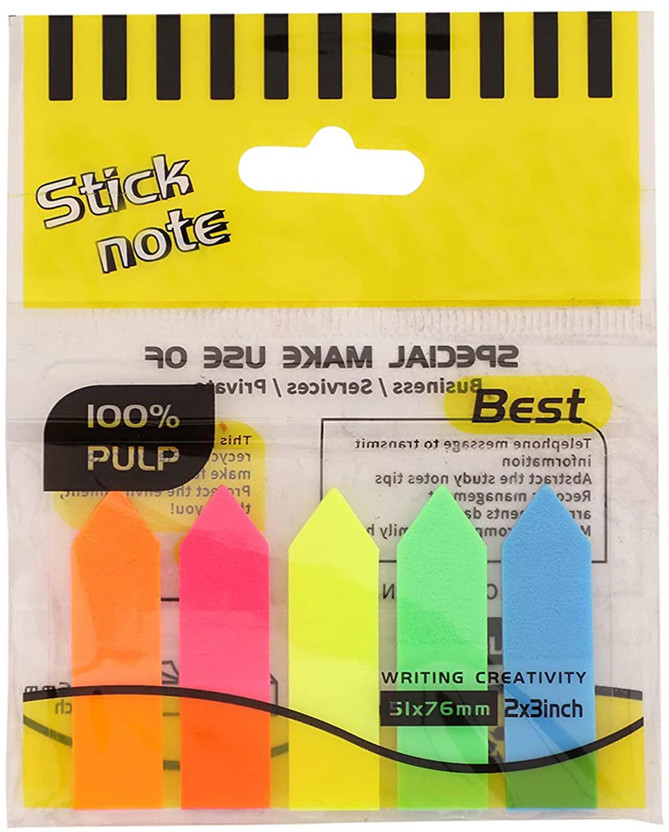 shopy Arrow Flag Tags 125 Sheets Regular, 5 Colors(Set Of 1, Multicolor)